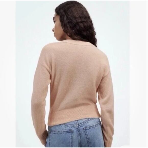 Madewell Alpaca-Blend V-Neck Cardigan XS NWT Heather Blush Pink NU530 Sweater - Picture 2 of 7